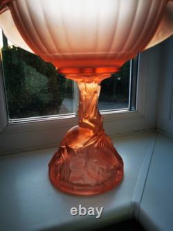 Rare Art Deco Walther & Sohne Pink Glass Paradies Comport Base Berlin Bowl C1936