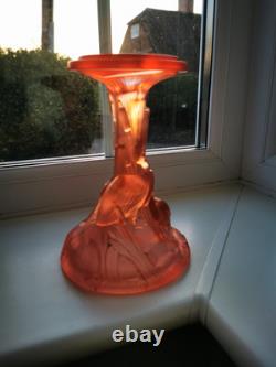 Rare Art Deco Walther & Sohne Pink Glass Paradies Comport Base Berlin Bowl C1936