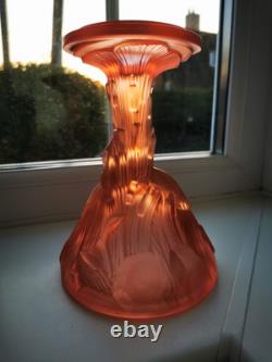 Rare Art Deco Walther & Sohne Pink Glass Paradies Comport Base Berlin Bowl C1936