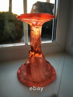 Rare Art Deco Walther & Sohne Pink Glass Paradies Comport Base Berlin Bowl C1936