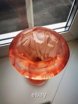 Rare Art Deco Walther & Sohne Pink Glass Paradies Comport Base Berlin Bowl C1936