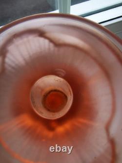 Rare Art Deco Walther & Sohne Pink Glass Paradies Comport Base Berlin Bowl C1936