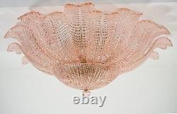 Rare Flower Ceiling Lamp Murano Art Glass pink color