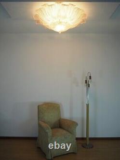 Rare Flower Ceiling Lamp Murano Art Glass pink color