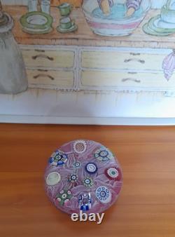 Rare Limited Edition PERTHSHIRE UPSET LATTICINIO PINK 1976 Paperweight