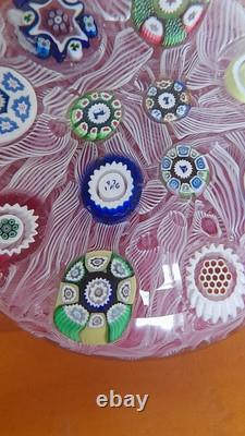 Rare Limited Edition PERTHSHIRE UPSET LATTICINIO PINK 1976 Paperweight