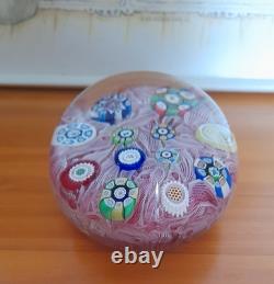 Rare Limited Edition PERTHSHIRE UPSET LATTICINIO PINK 1976 Paperweight