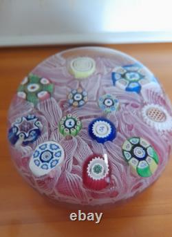Rare Limited Edition PERTHSHIRE UPSET LATTICINIO PINK 1976 Paperweight
