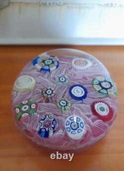 Rare Limited Edition PERTHSHIRE UPSET LATTICINIO PINK 1976 Paperweight