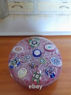 Rare Limited Edition PERTHSHIRE UPSET LATTICINIO PINK 1976 Paperweight