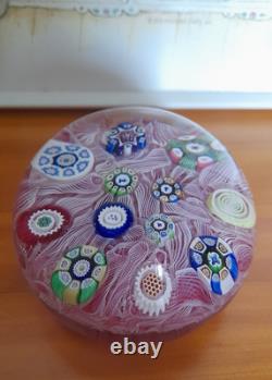 Rare Limited Edition PERTHSHIRE UPSET LATTICINIO PINK 1976 Paperweight