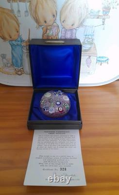 Rare Limited Edition PERTHSHIRE UPSET LATTICINIO PINK 1976 Paperweight