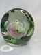 Rare Lovely Art Glass Paperweight 4 Tall Pink Flower