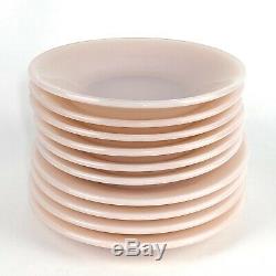 Rare Martha Stewart By Mail Pink Milk Glass Plates Fenton 10 Pieces Dinnerware