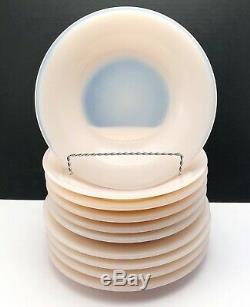 Rare Martha Stewart By Mail Pink Milk Glass Plates Fenton 10 Pieces Dinnerware