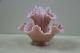Rare Mini Fenton Vintage Epergne 1950's Rose Pink Milk Glass Hobnail