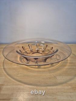 Rare Original Art Deco Glass Bowl Signed Verlys Antique 1930s Large Size