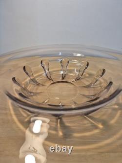 Rare Original Art Deco Glass Bowl Signed Verlys Antique 1930s Large Size