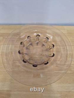 Rare Original Art Deco Glass Bowl Signed Verlys Antique 1930s Large Size