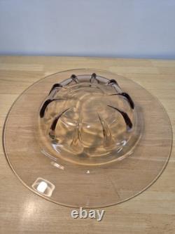 Rare Original Art Deco Glass Bowl Signed Verlys Antique 1930s Large Size