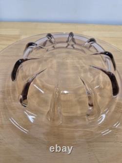 Rare Original Art Deco Glass Bowl Signed Verlys Antique 1930s Large Size