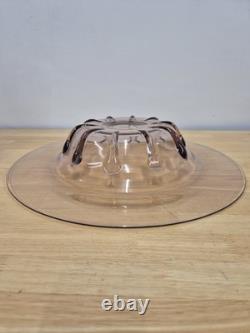 Rare Original Art Deco Glass Bowl Signed Verlys Antique 1930s Large Size