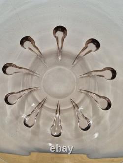 Rare Original Art Deco Glass Bowl Signed Verlys Antique 1930s Large Size