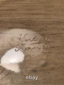 Rare Original Art Deco Glass Bowl Signed Verlys Antique 1930s Large Size