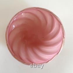 Rare Pink Opalescent Archimede Seguso Murano Glass Gold Infused A Coste Bowl