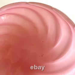 Rare Pink Opalescent Archimede Seguso Murano Glass Gold Infused A Coste Bowl
