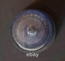 Rare Vintage 1989 Michael Nourot Handblown Purple Pink Swirl Art Glass Vase