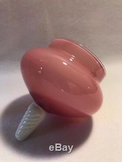 Rare Vintage Italian Empoli Pink Opaline Cased Glass Lidded Apothecary Jar