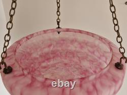 Raspberry Ripple Art Deco Glass Flycatcher Plafonnier Pendant Light Shade