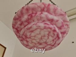 Raspberry Ripple Art Deco Glass Flycatcher Plafonnier Pendant Light Shade
