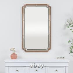Rectangle Pink Glass Art Deco Wall Mirror 60cm x 100cm coloured glass vintage