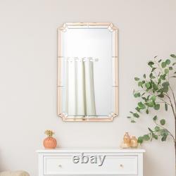 Rectangle Pink Glass Art Deco Wall Mirror 60cm x 100cm coloured glass vintage