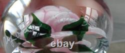 Rick Ayotte Lampwork Glass Paperweight PINK CABBAGE ROSE 1989 M-36 Miniature