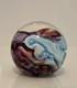 Robert Held Art Glass Swirl Turquoise Blue and Pink Paperweight, Signed