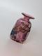 Robert Held Pink & Iridescent Blue Bud Vase Swirl Design Triangular Signed Small