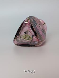 Robert Held Pink & Iridescent Blue Bud Vase Swirl Design Triangular Signed Small