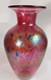 Robert Held Studio Art Glass Pink Multi Color Iridescent Blown Vase Canada 10.5