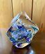 Robert L Hamon Signed Art Glass Paperweight-Pink Blue Purple Green Swirl 4.5
