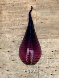 Roche Bobois pink and purple tall glass ornament with spiral top