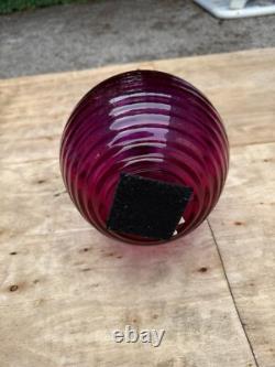 Roche Bobois pink and purple tall glass ornament with spiral top