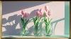 Romantic Pink Tulips In Glass Vase Spring Floral Painting Frame Tv Art Screensaver 4k