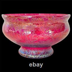 Royal Brierley Studio Michael Harris Pink Lustre Iridescent Fruit Bowl c1980s