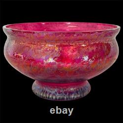 Royal Brierley Studio Michael Harris Pink Lustre Iridescent Fruit Bowl c1980s