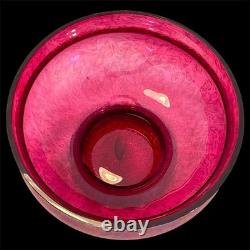 Royal Brierley Studio Michael Harris Pink Lustre Iridescent Fruit Bowl c1980s