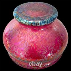 Royal Brierley Studio Michael Harris Pink Lustre Iridescent Fruit Bowl c1980s