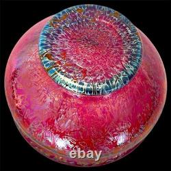 Royal Brierley Studio Michael Harris Pink Lustre Iridescent Fruit Bowl c1980s